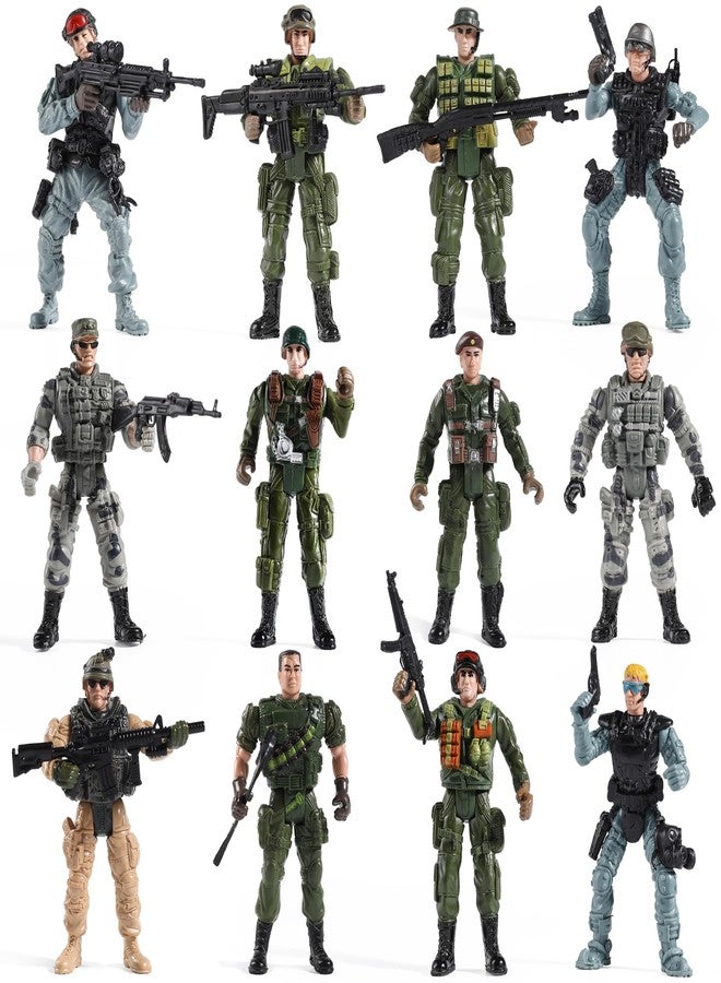 Mr.River US Army Men and SWAT Team Toy Soldiers Action Figures with Military Weapons Accessories for Kids Boys Girls,12Pcs - Image 1